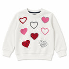 Girls White Hearts Winter Coord Set (2 Piece) - Size 1 - 12 Years