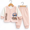 Girls Winter Imported Suiting Pink Little Panda Print (Size 0 - 6 Months)