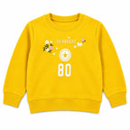 Girls yellow Los Angeles 80 winter sweatshirt by Lil' Cubs, featuring cozy fabric and a playful design for ages 9 months to 12 years.