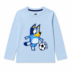 Light blue summer coord set for kids by Lil' Cubs, featuring a long-sleeve top and matching shorts perfect for warm weather.