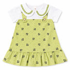 Girls Green Flower Cotton Frock (Age 3 Months - 3 Years)