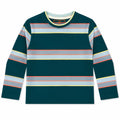 Boys Green Lining Pattern Full Sleeves T-Shirt (1 - 12 Years)
