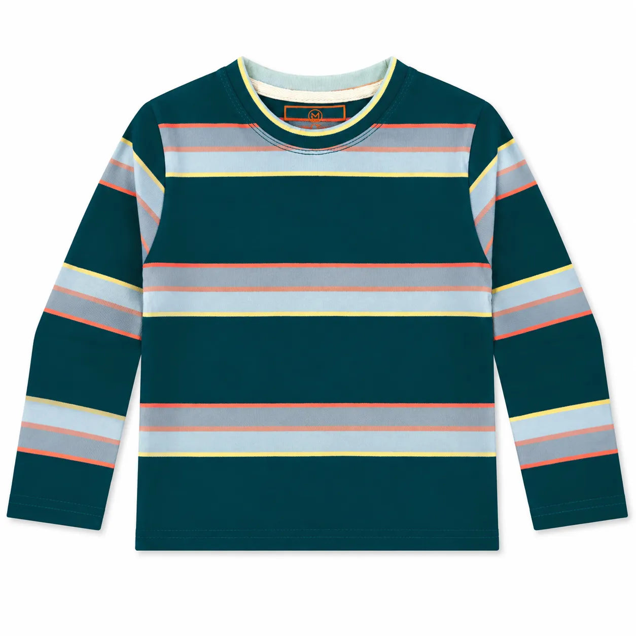Boys Green Lining Pattern Full Sleeves T-Shirt (1 - 12 Years)