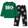 Trendy Kidswear Summer Coord Set - Bro Football Print Kids Outfit - Green Black Coord Set - Top Kidswear Brand Pakistan - Jersey Cotton Fabric - Lil' Cubs