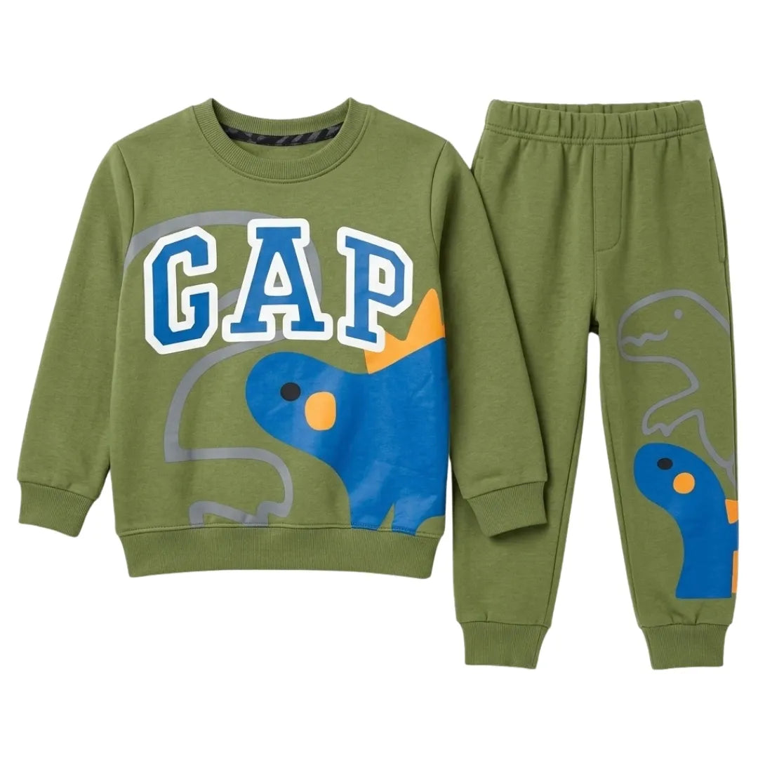 Boys Green Dino & GAP Winter Coord Set (2 Piece) - Size 1 - 12 Years