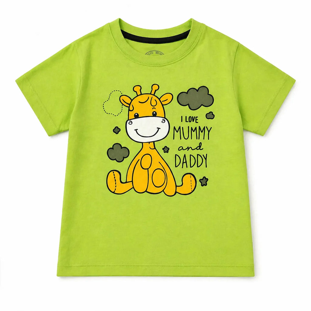 Parrot green summer coord set for boys by lilcubspk, featuring a comfortable, stylish matching top and shorts for ages 1 to 12 years.