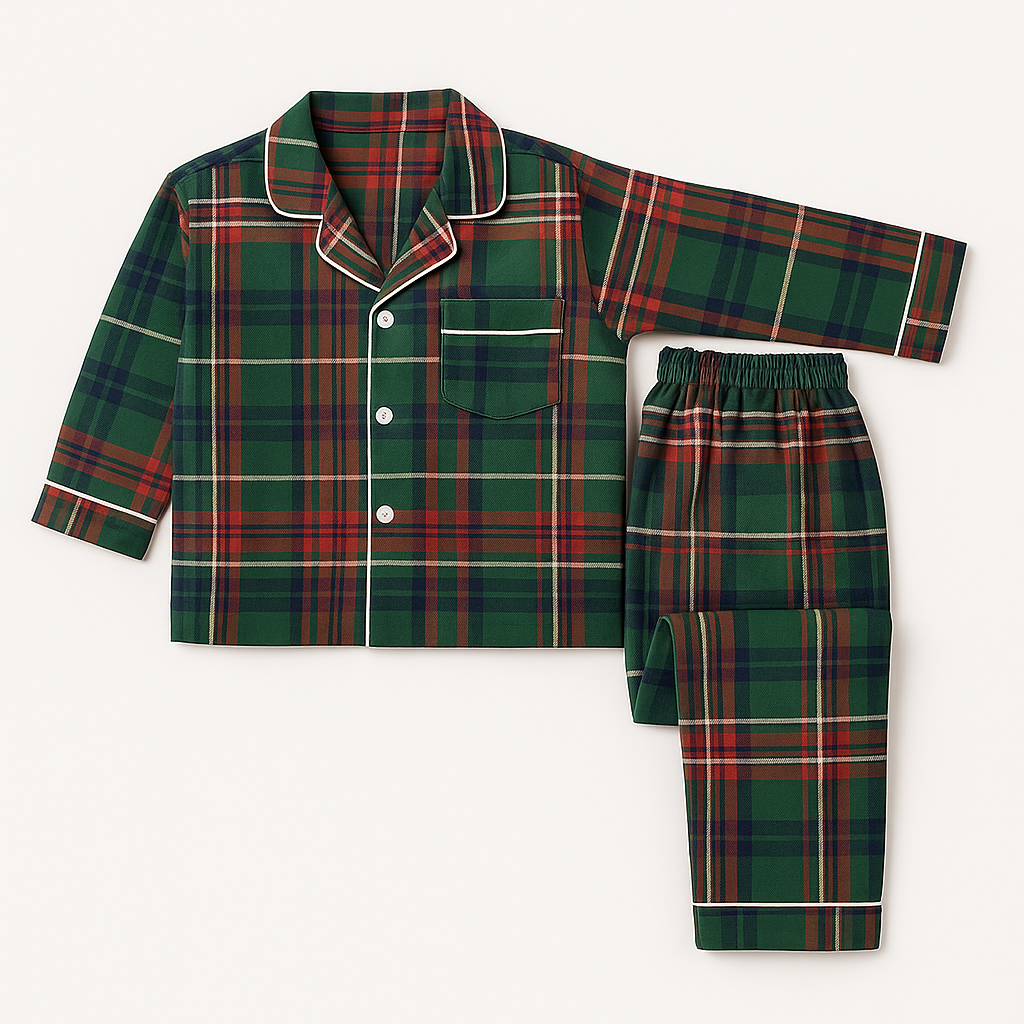 Green Tartan Check Night Suit