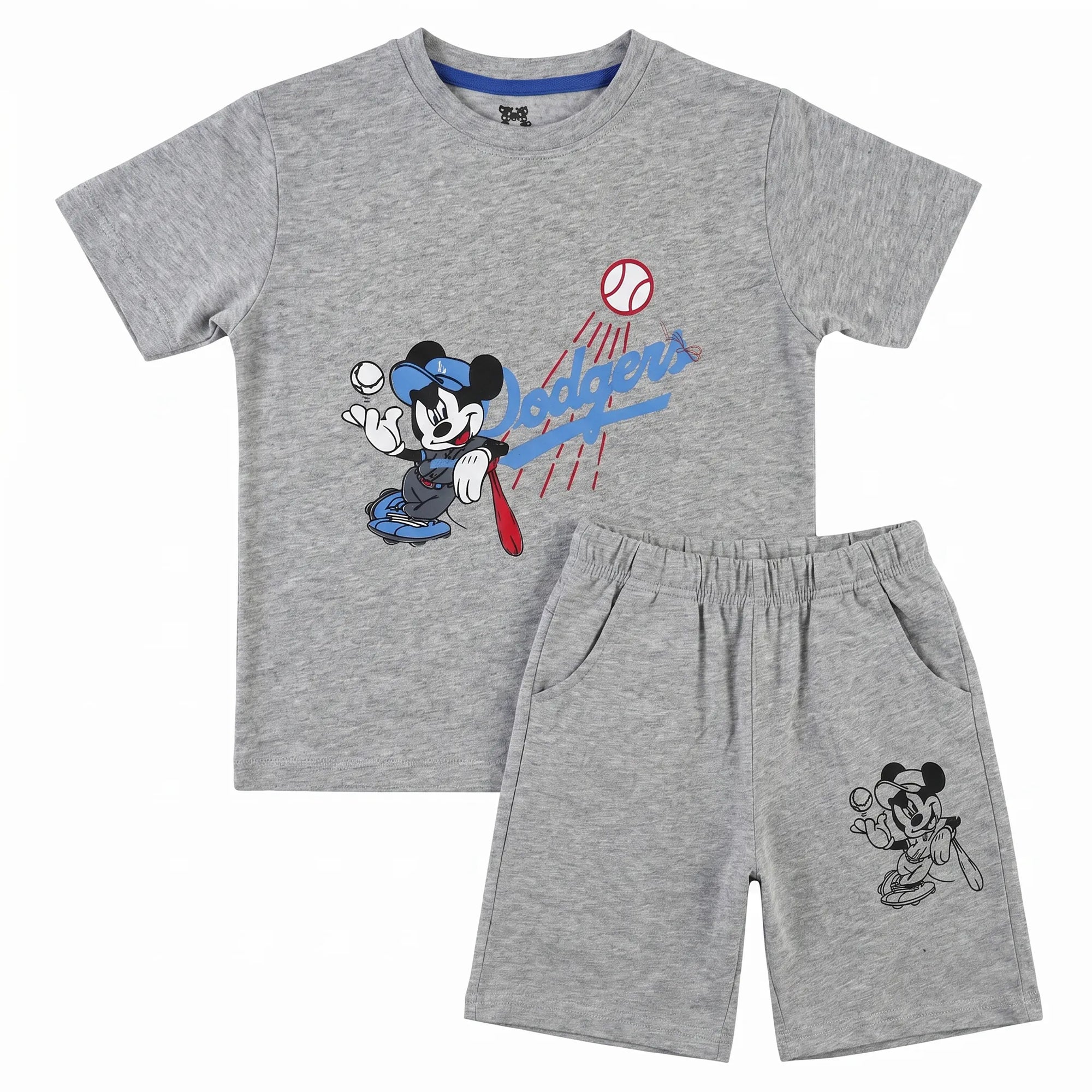 Grey Mickey & Dodgers Outfit - Summer Coord Set 2 Piece - Jersey Cotton Fabric -  Grey Kids Outfits - Boys Coord Set - Boys Favourite Mickey Cartoon Character Coord Set - Summer Wear for Kids - Affordable Clothing Brand in Pakistan - Kidswear Brand Pakistan - Lil' Cubs