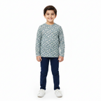 Grey Long Sleeves T-Shirt with Green Floral Print - Cotton Fabric - Affordable Summer Outfits - Kidswear Brand in Pakistan - Trendy Summer Articles - Lil' Cubs