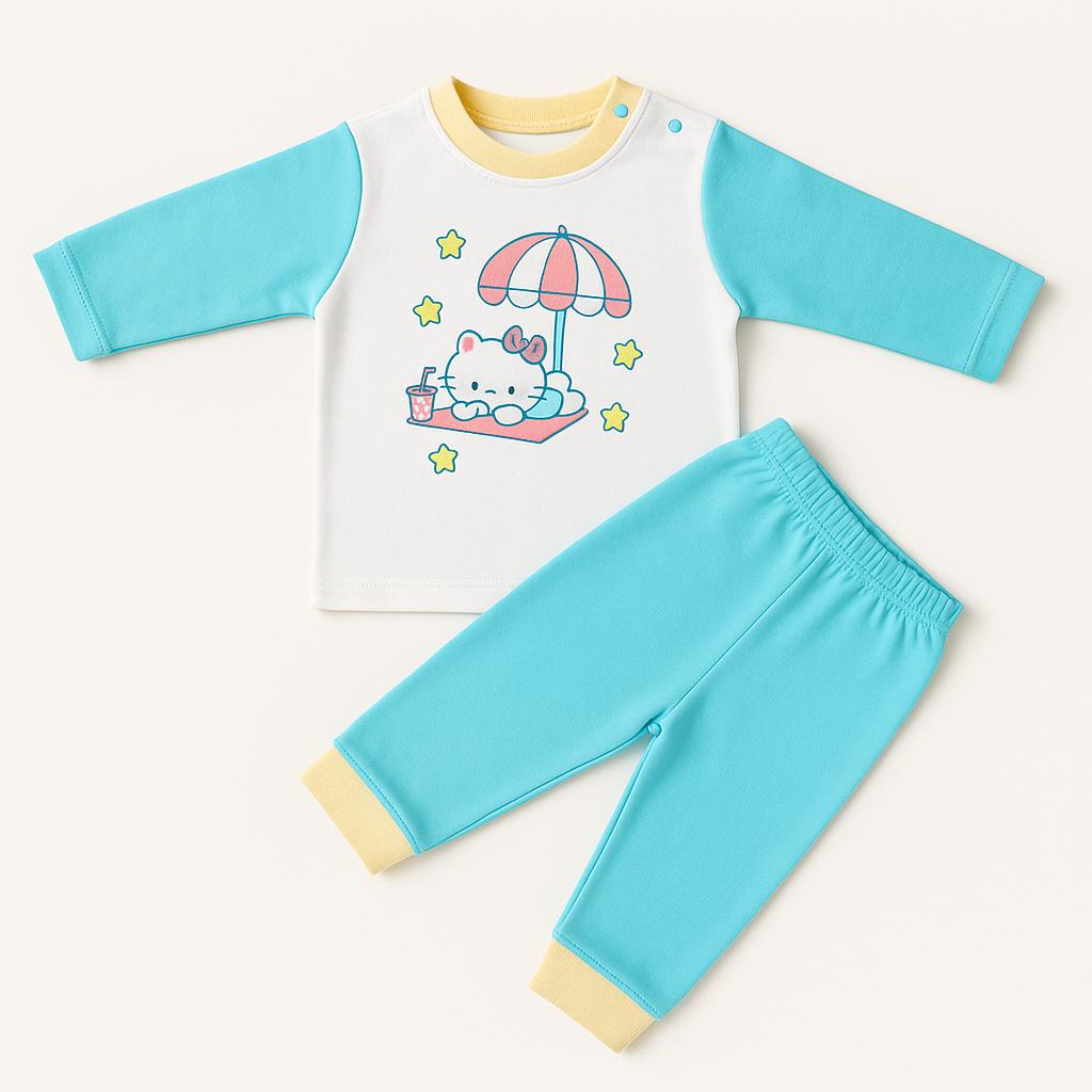 Cute Cat Imported Baby Suit – Unisex Autumn Set (6 Months to 2 Years)