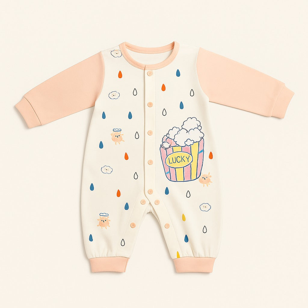 Lucky Popcorn Imported Baby Romper – Unisex (3 Months to 2 Years)