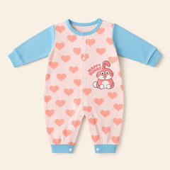 Happy Bunny Imported Baby Romper for Girls – Pink Heart Print (3 Months to 2 Years)