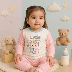 Lueki Bunny Imported Baby Suit for Girls – Pink Mid-Season Set (6 Months to 2 Years)