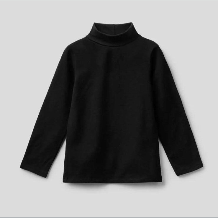 Kids Winter High Neck Tops – Warm Cotton Basics (White, Black, Beige)