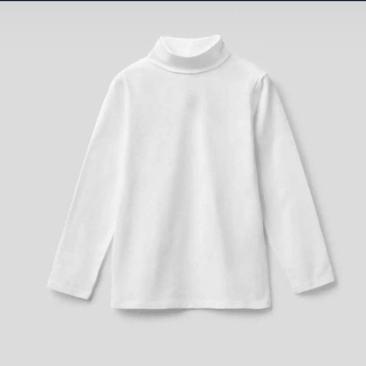 Kids Winter High Neck Tops – Warm Cotton Basics (White, Black, Beige)