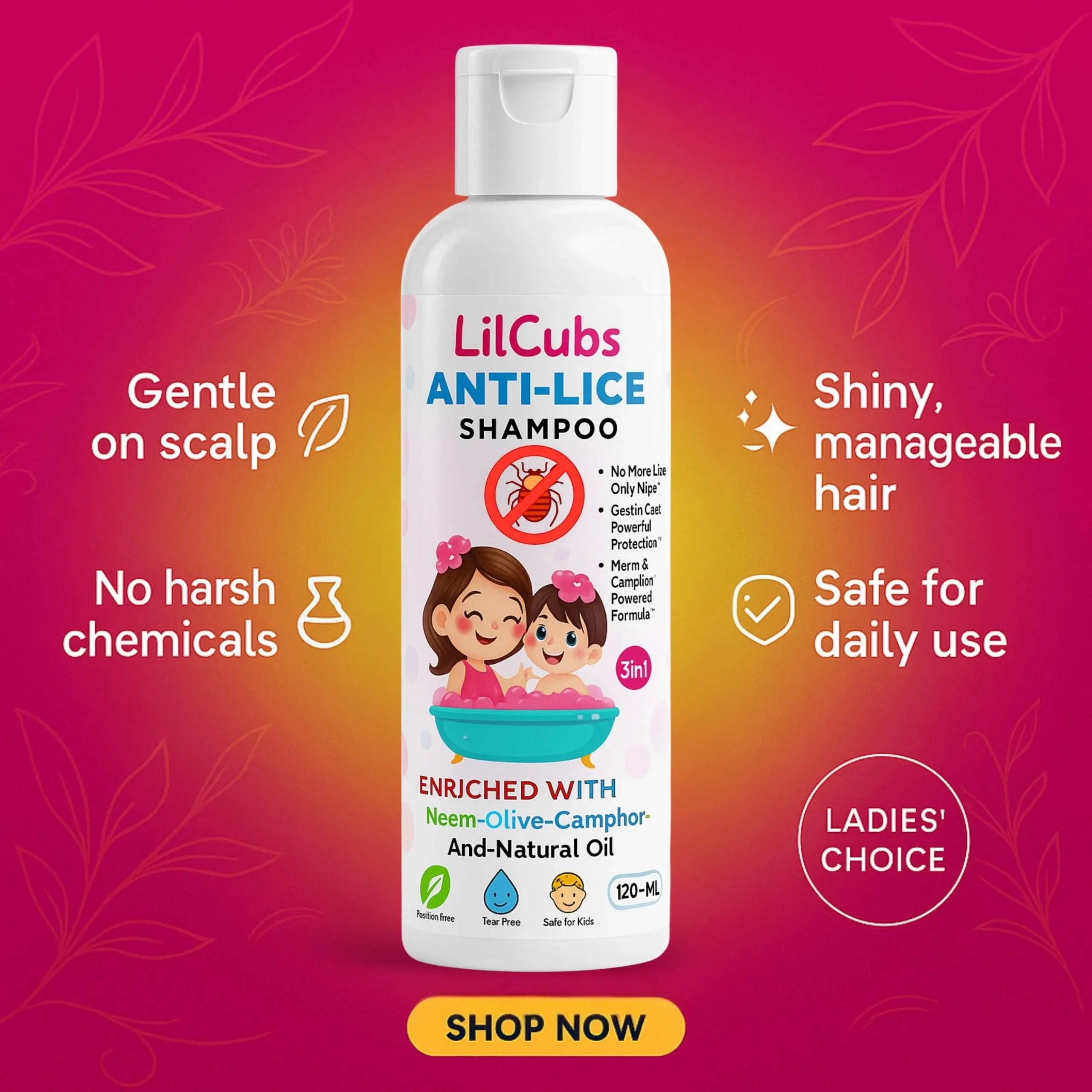 LilCubs Anti-Lice Shampoo – 120ml