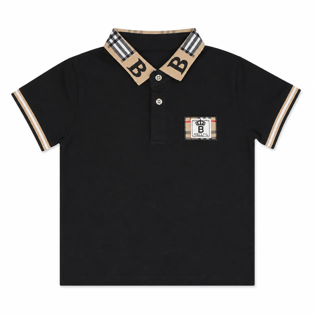 Imported Boys Black B Polo T-Shirt (1 - 5 Years)