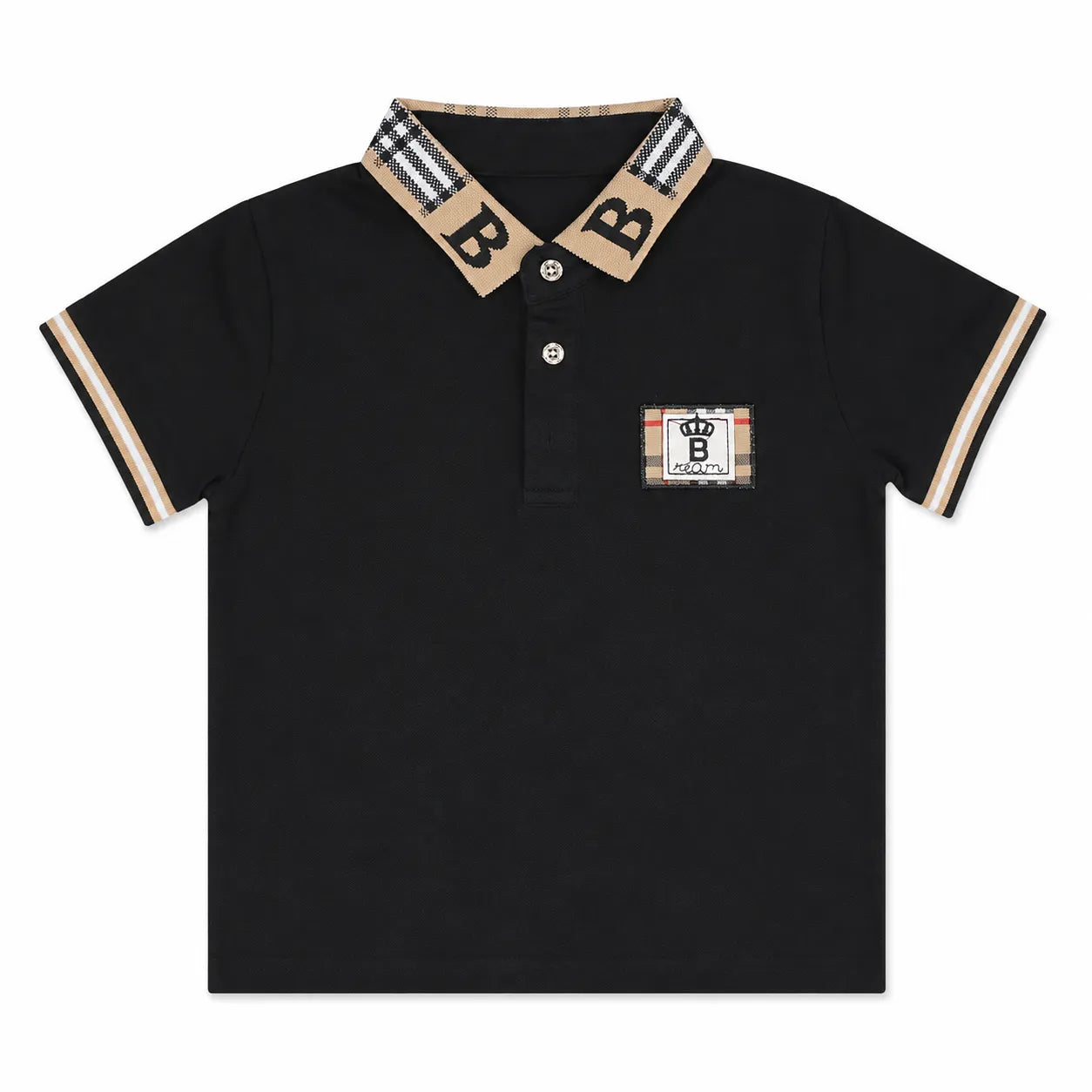 Imported Boys Black B Polo T-Shirt (1 - 5 Years)