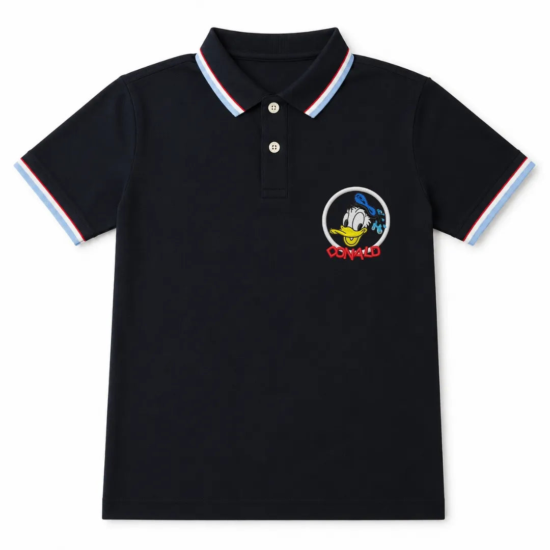 Imported Boys Black Donald Duck Polo T-Shirt (1 - 5 Years)