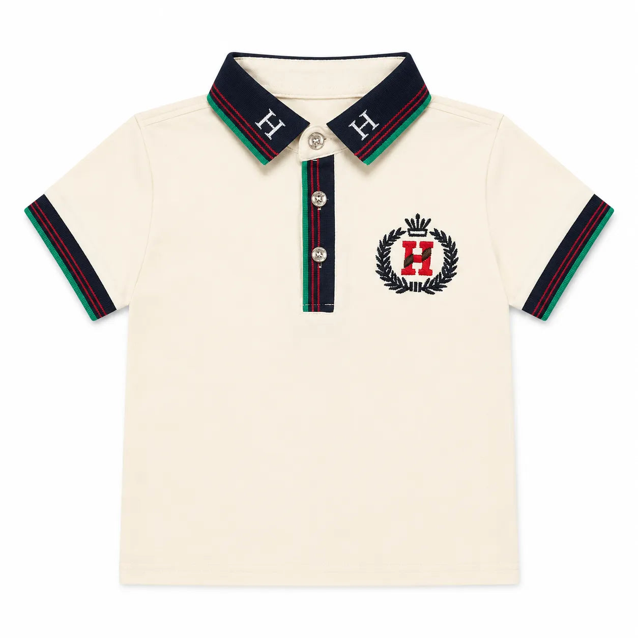 Imported Boys Off White H Polo T-Shirt (1 - 5 Years)
