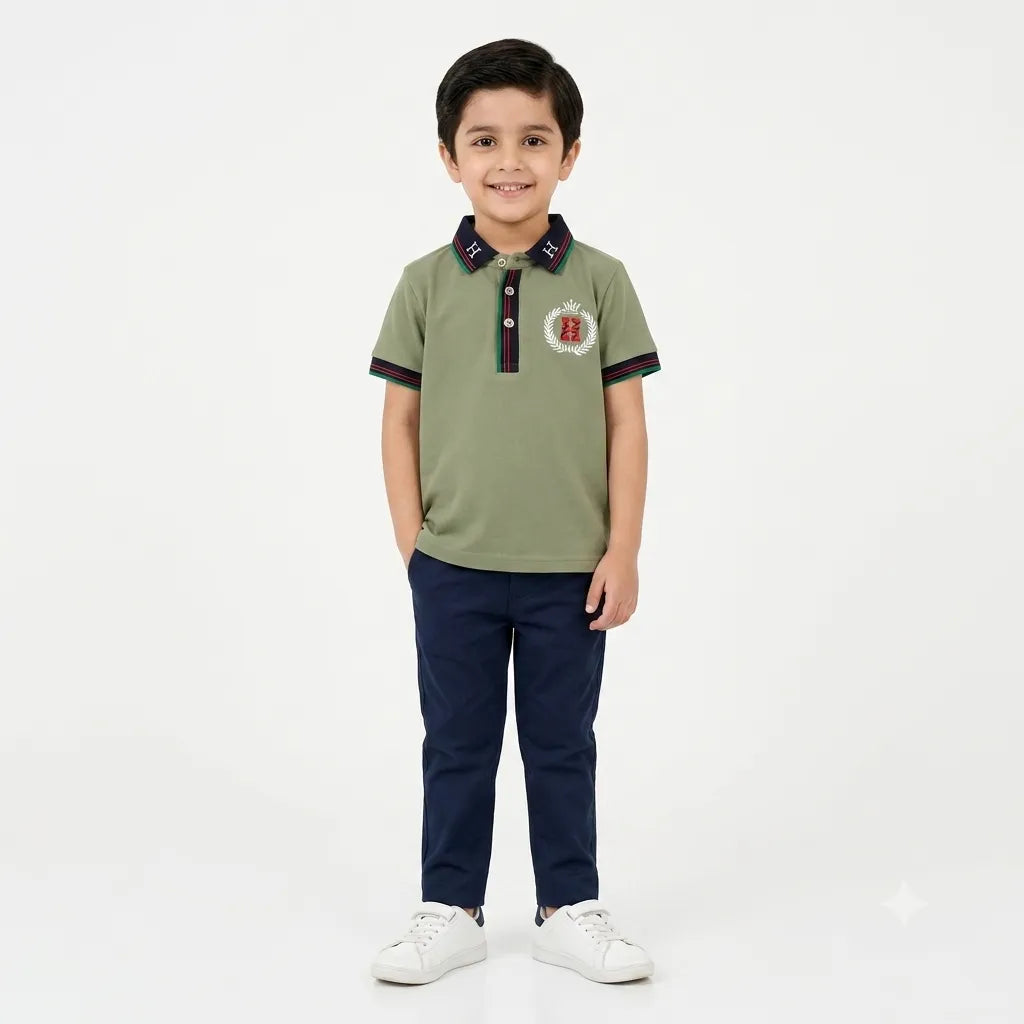 Imported Boys Sea Green H Polo T-Shirt (1 - 5 Years)