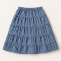 "Kids tiered blue skirt for girls 4–10 years – front view"