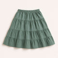 "Kids tiered skirt in sage green for girls 4–10 years – front view"
