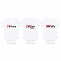 Pack of 3 White Half Sleeve Baby Body Suits Cotton White (I Love Mama Papa)