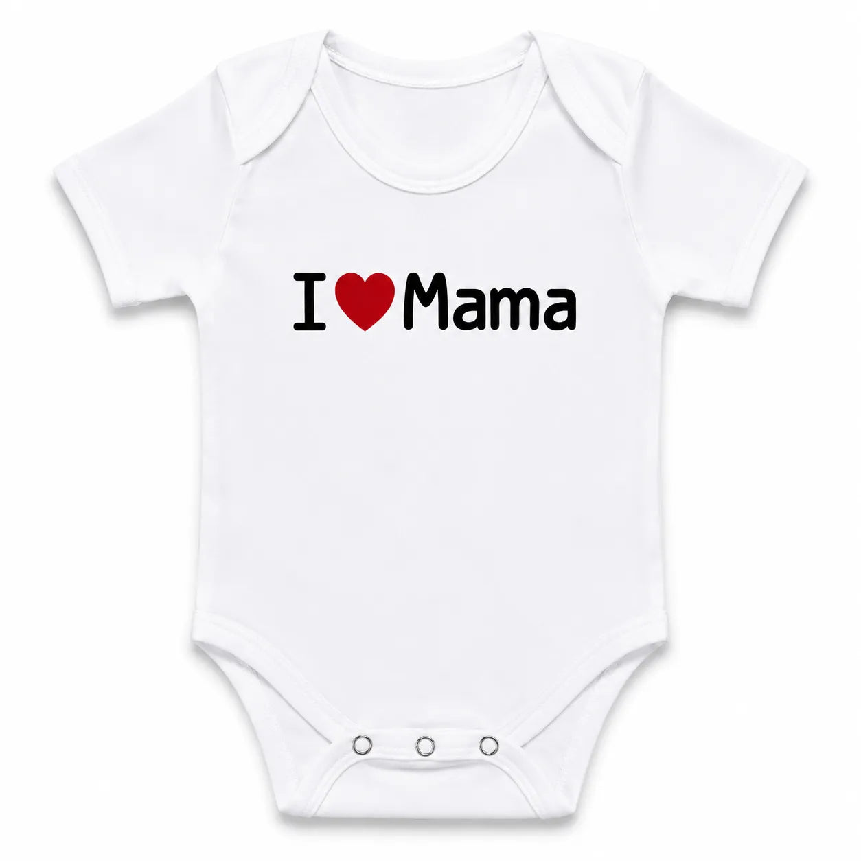 Pack of 3 White Half Sleeve Baby Body Suits Cotton White (I Love Mama Papa)