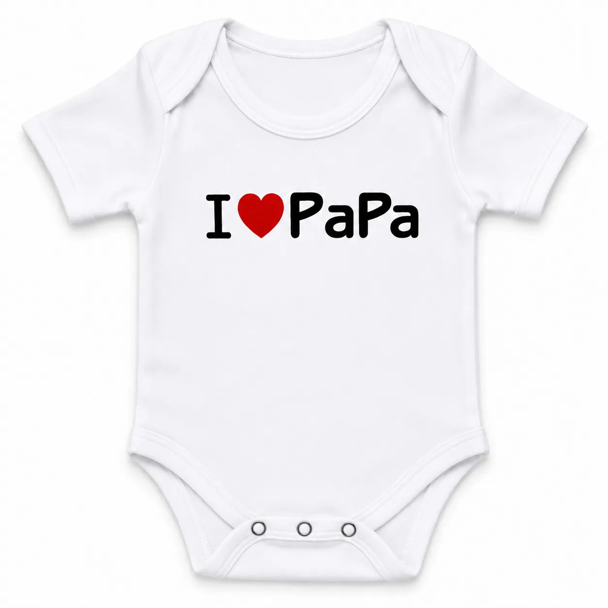 Pack of 3 White Half Sleeve Baby Body Suits Cotton White (I Love Mama Papa)