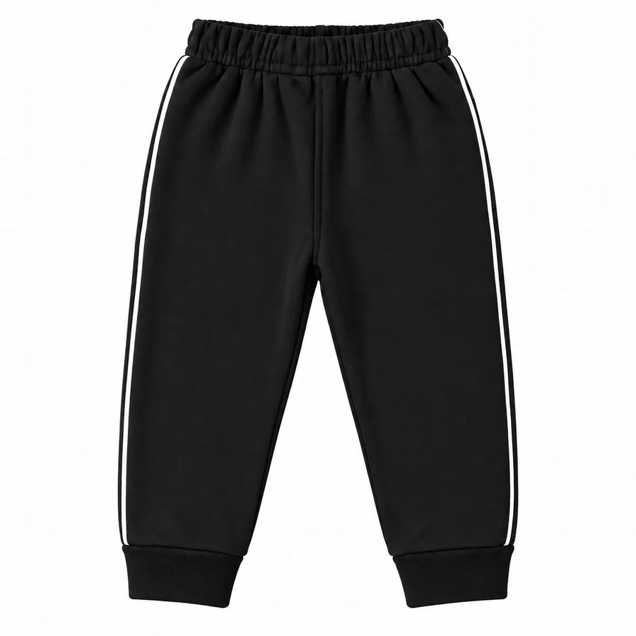 Kids' Pack of 5 Basic Fleece Winter Trousers with Side Stripes (Size 9 Months - 5 Years)