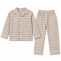 Kids Beige Striped Winter Night Suit (5 - 12 Years)