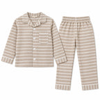 Kids Beige Striped Winter Night Suit (5 - 12 Years)