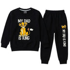 Kids Black My Dad is King & Simba Winter Coord Set (2 Piece) - Size 1 - 12 Years