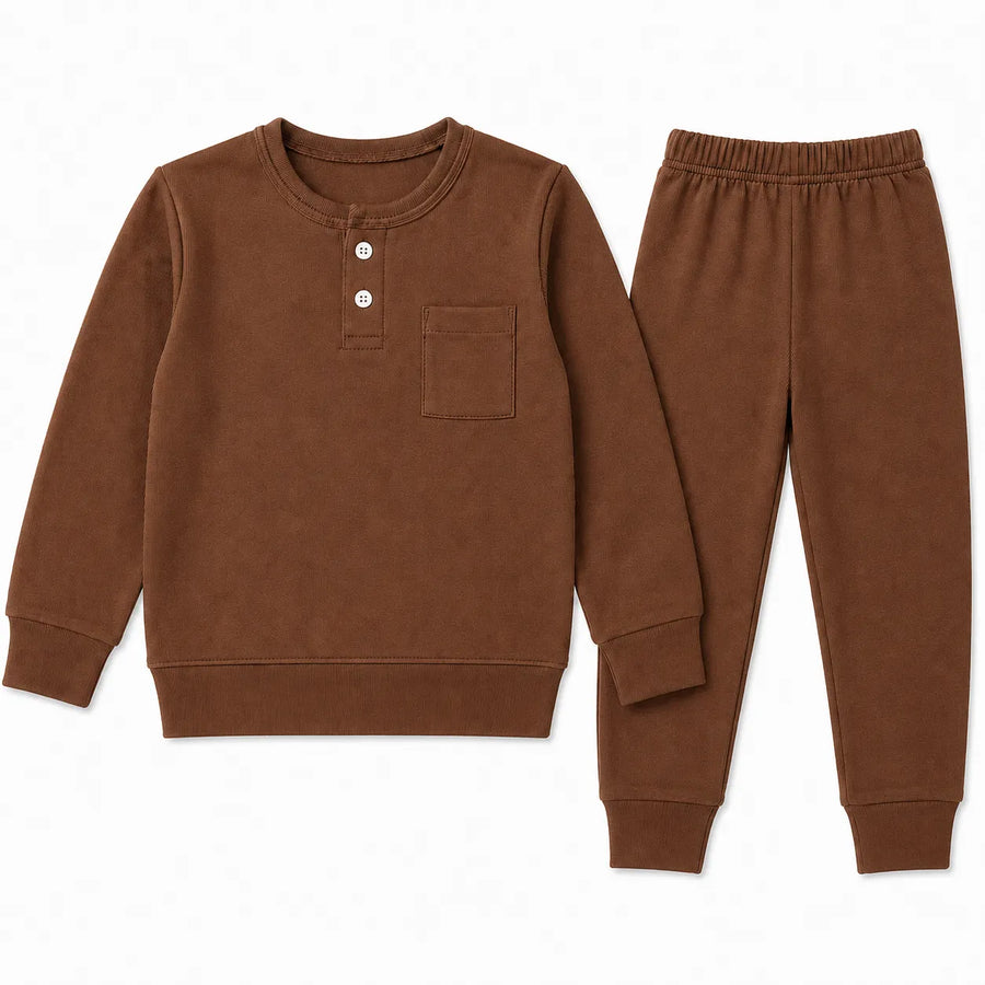 Kids Winter Different Colors Rib Suiting (2 Piece) - Size 2 - 7 Years