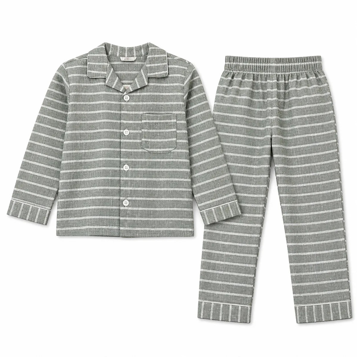 Kids Green Striped Winter Night Suit (5 - 12 Years)