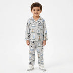 Kids Grey Snow Flannel Winter Night Suit (1 - 4 Years)