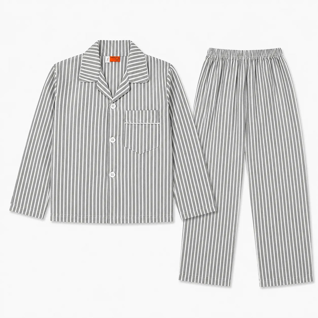 Kids Grey & White Lining Cotton Summer Night Suit (1 - 4 Years)