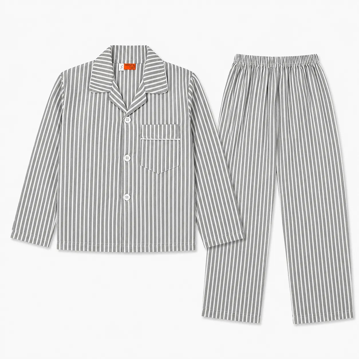Kids Grey & White Lining Cotton Summer Night Suit (1 - 4 Years)