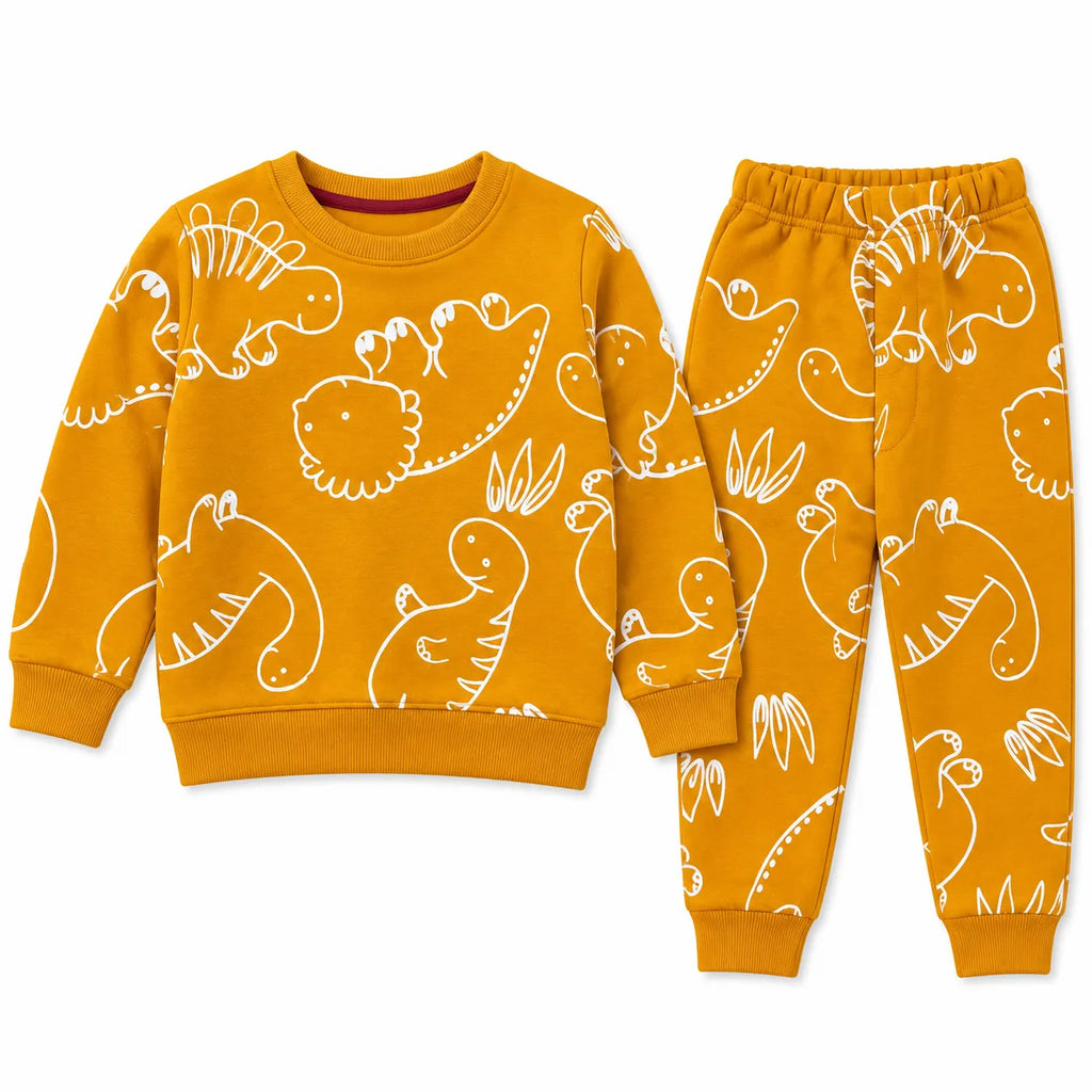 Kids Mustard Dino Winter Coord Set (2 Piece) - Size 1 - 12 Years