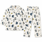 Kids Off White Sports Flannel Winter Night Suit (1 - 4 Years)