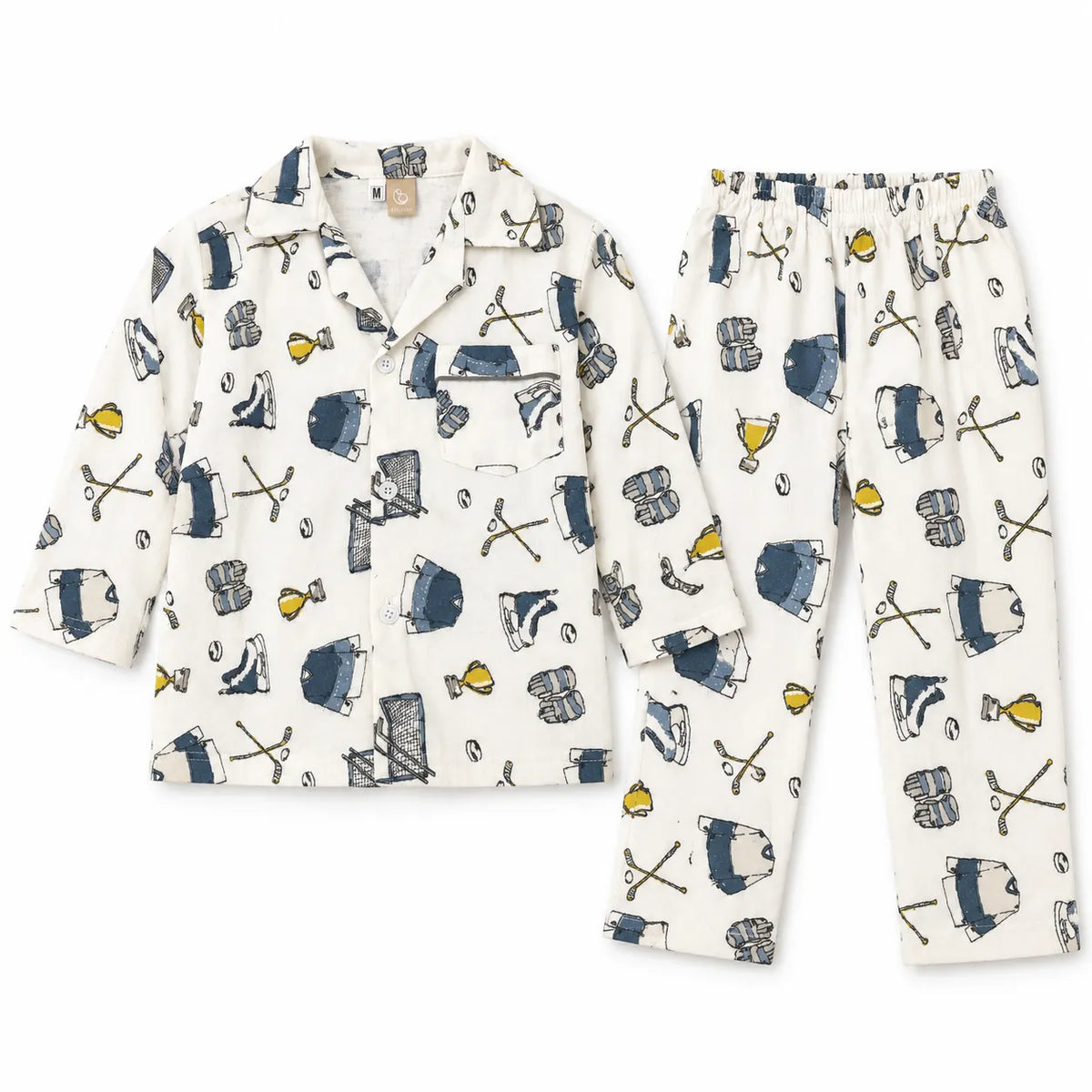 Kids Off White Sports Flannel Winter Night Suit (1 - 4 Years)