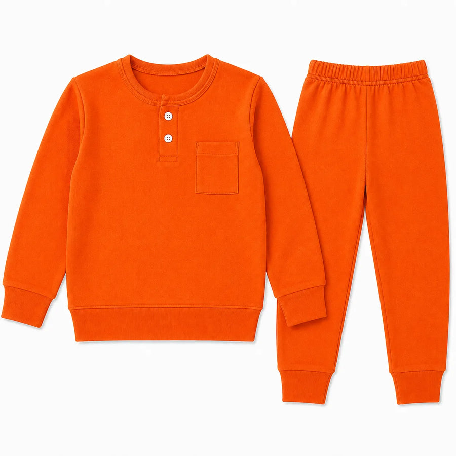 Kids Winter Different Colors Rib Suiting (2 Piece) - Size 2 - 7 Years