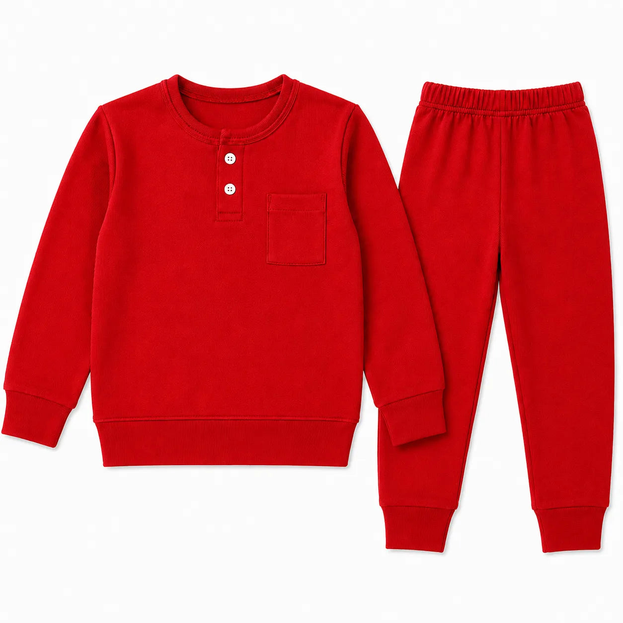 Kids Winter Different Colors Rib Suiting (2 Piece) - Size 2 - 7 Years