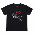 Kids pack of 3 black cotton T-shirts featuring Ya Hussain design for ages 1 to 12 years, by Lil Cubs.