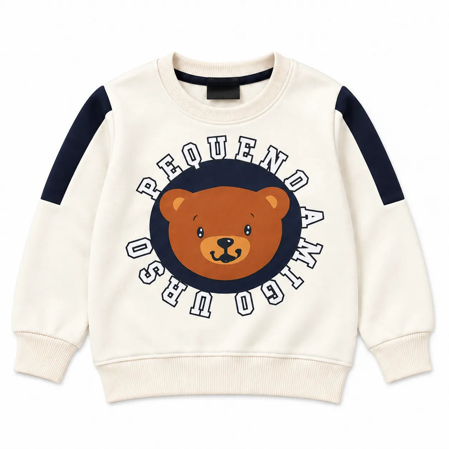 Kids White & Navy Blue PEWUENO & AMIGO Winter Coord Set (2 Piece) - Size 1 - 12 Years
