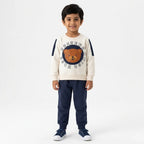 Kids White & Navy Blue PEWUENO & AMIGO Winter Coord Set (2 Piece) - Size 1 - 12 Years