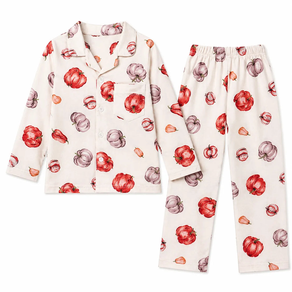 Kids White Vegetables Cotton Summer Night Suit (1 - 4 Years)