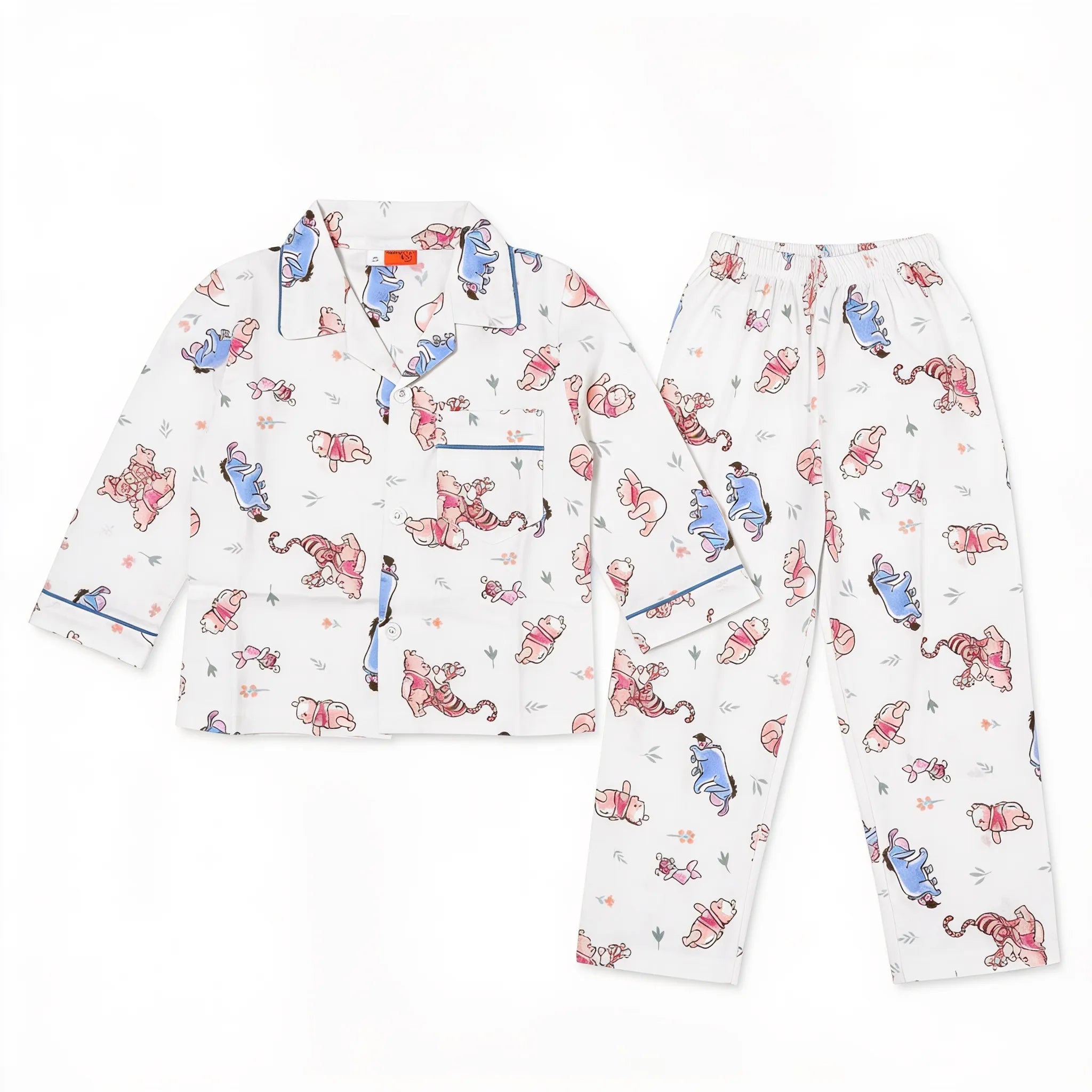 Kids White Winnie the Pooh & Friends Cotton Summer Night Suit (1 - 4 Years)