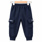 Kids Winter Pack of 5 Fleece Cargo Trouser – 5 Colors (Size 9 Months - 5 Years)